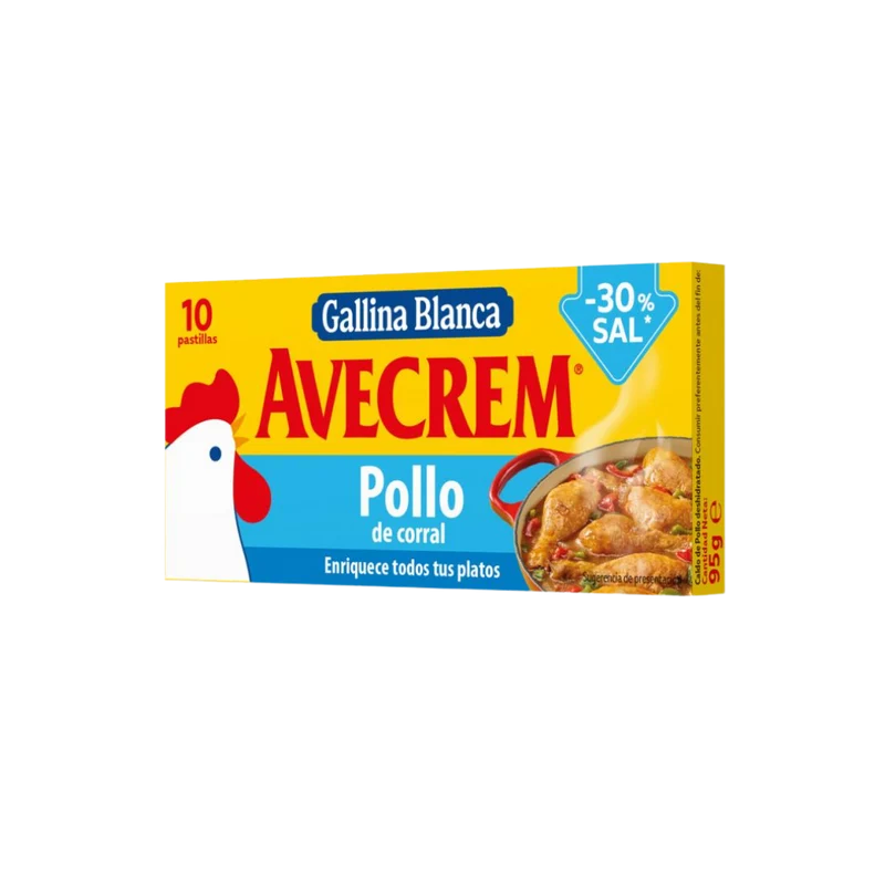 Caldo de Pollo Bajo en Sal Avecrem 10 Pastillas