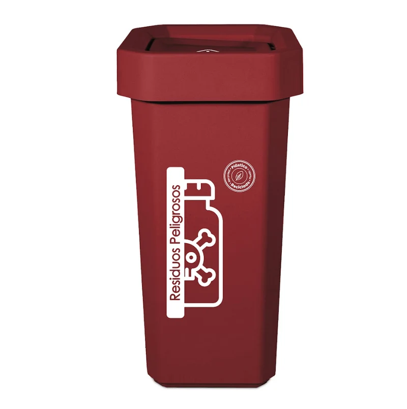 Papelera Vaivén Ecobins 53 Litros Material Reciclado Rojo