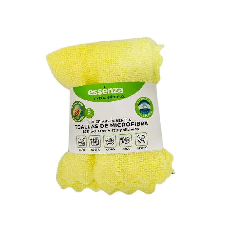 Set x 5 Toallas Microfibra 30 x 30 cm /Essenza