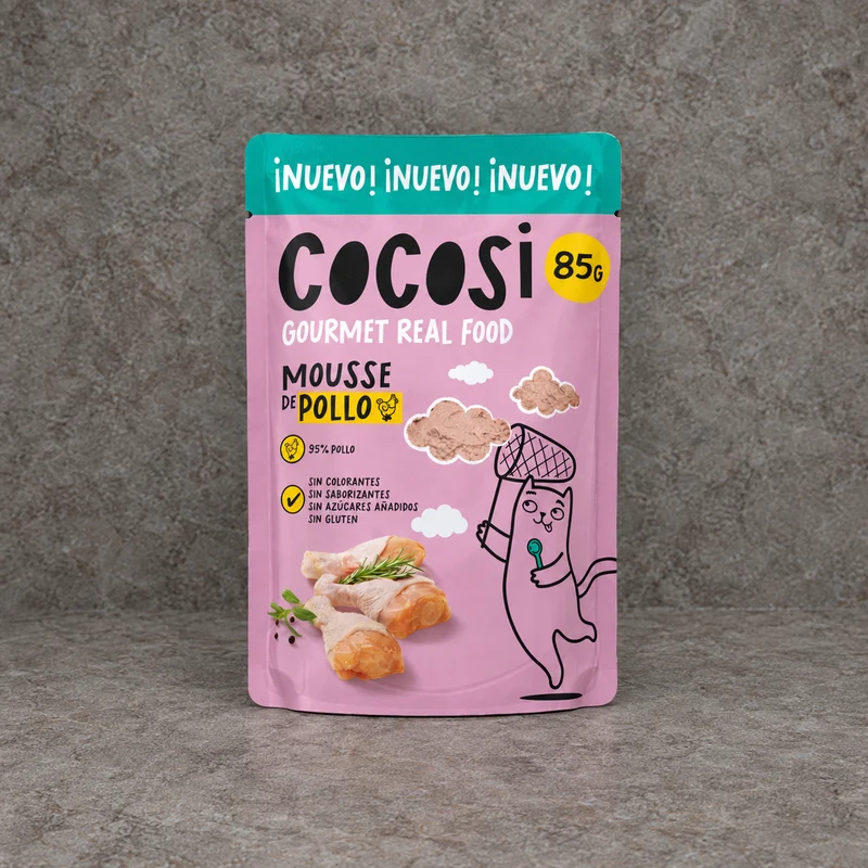 Mouse de pollo para gatos