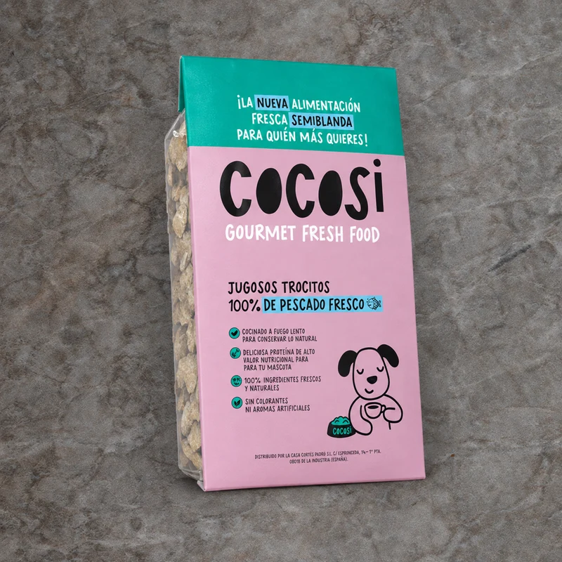 Comida fresca natural para perro sabor pescado (pack 8 tarrinas)