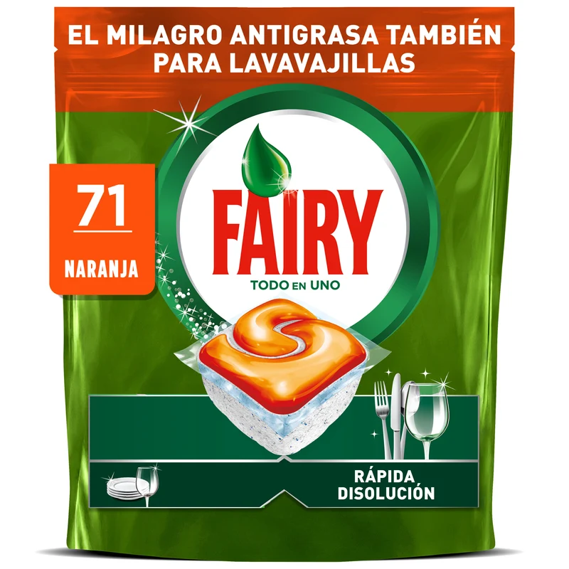 Lavavajillas cápsulas fresh naranja Fairy 71d
