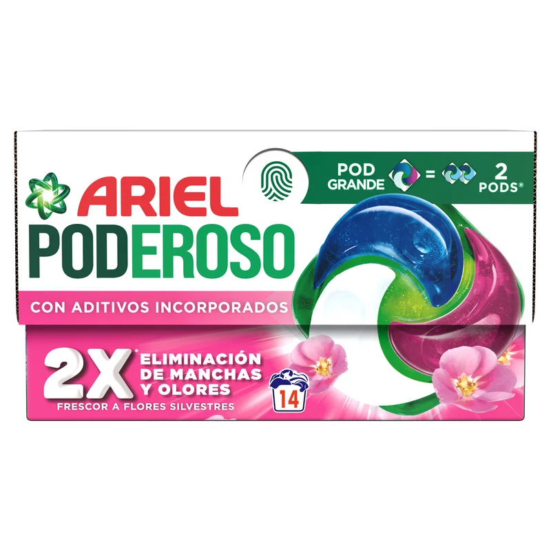 Detergente cápsulas poderoso sensaciones Ariel 14d