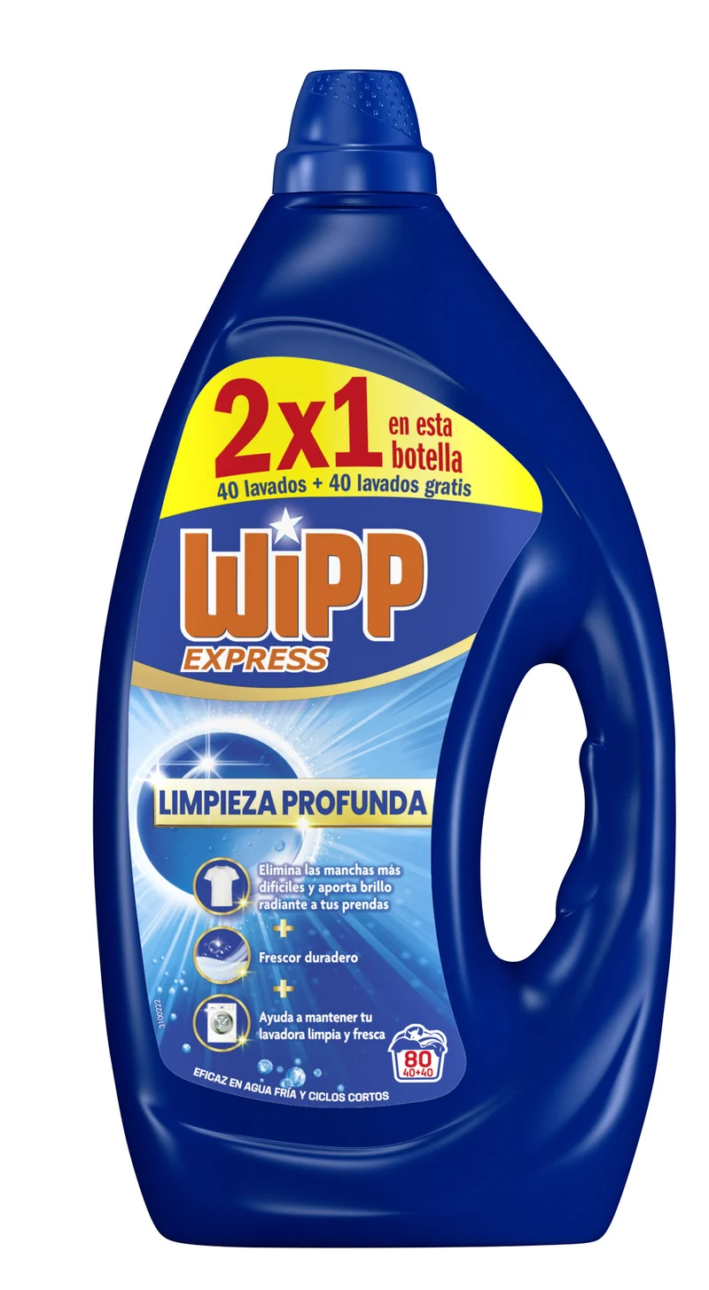 Detergente gel azul Wipp 40+40d