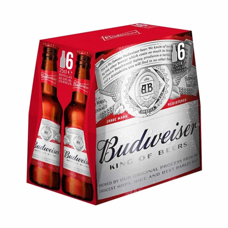 Cerveza Budweiser Pack de 6 Botellas de 25cl