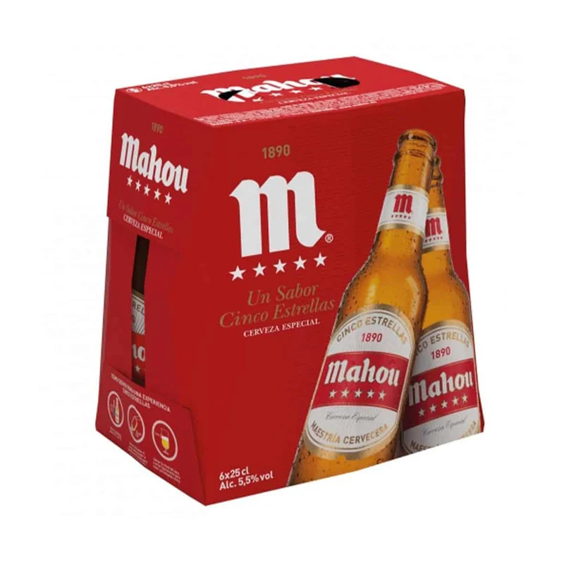 Cerveza Mahou Pack de 6 Botellas de 25cl