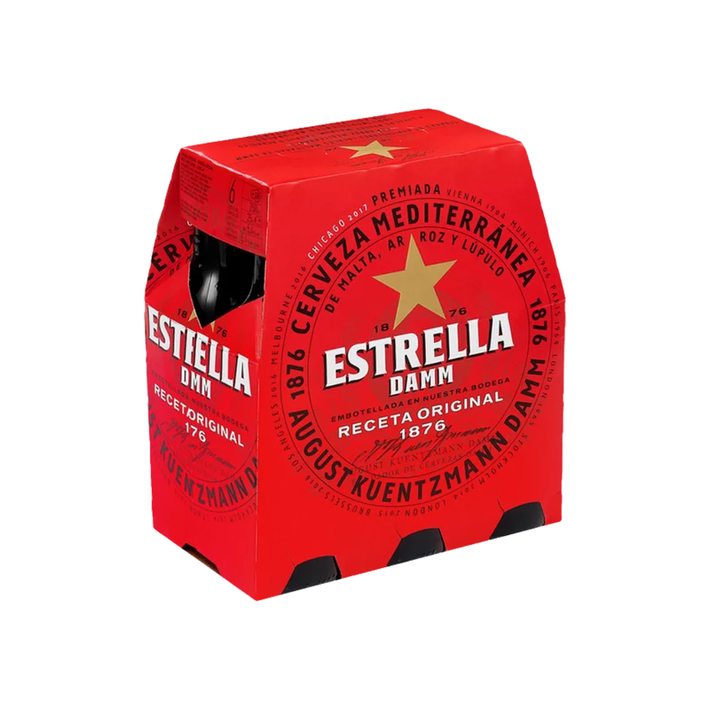 Cerveza Estrella Damm Pack de 6 Botellas de 25cl