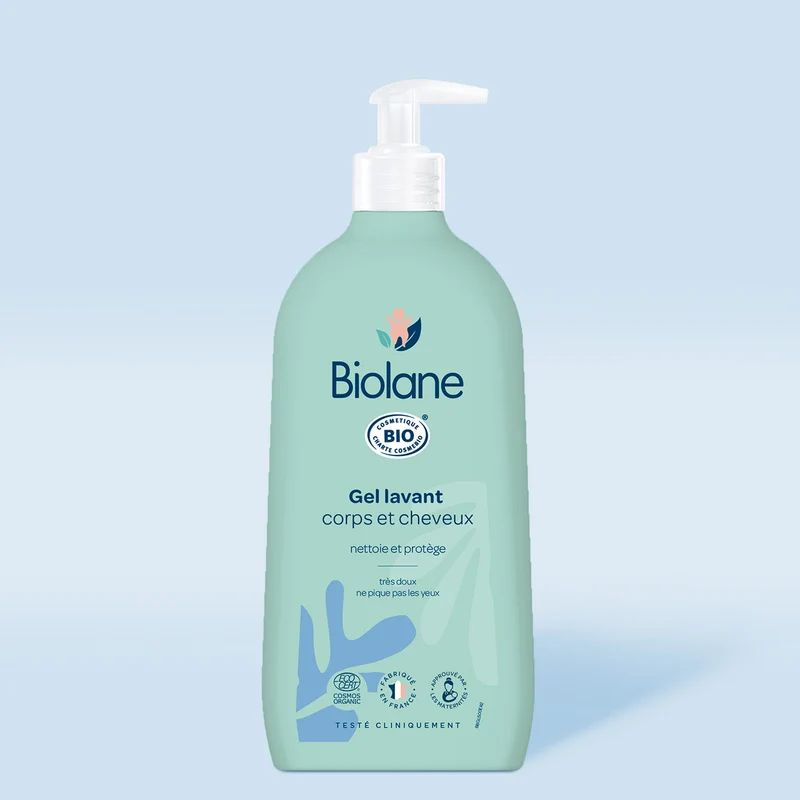 Gel de baño 2 en 1 cuerpo y cabello certificado biológico