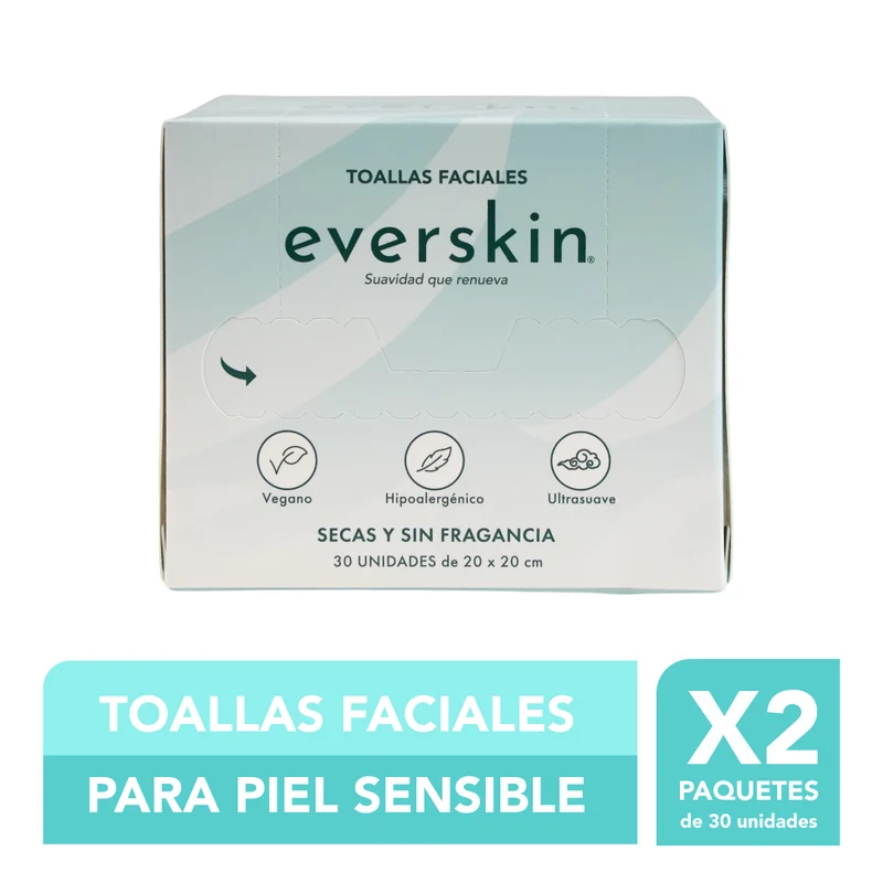 Toallas Faciales Everskin 30 Unidades