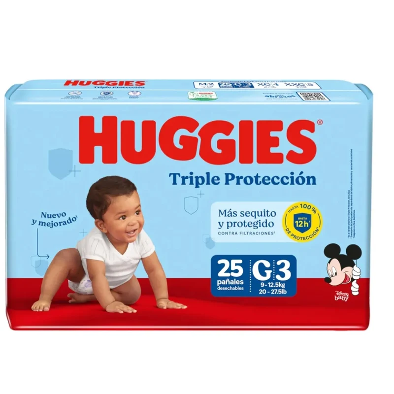 Pañales Huggies Triple Protección 3/G x 25 unds