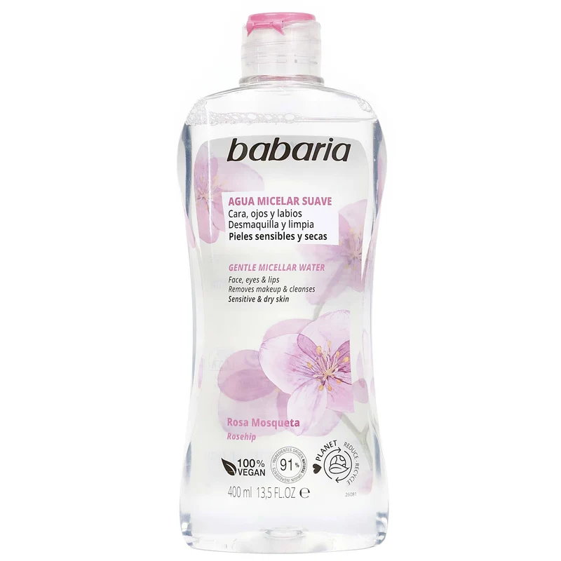 Agua micelar suave rosa mosqueta Babaria 400ml