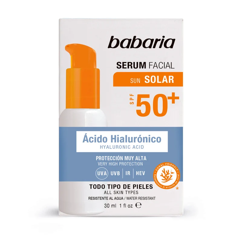 Protector solar facial serum hialuronico Babaria 30ml