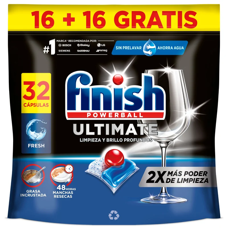 Lavavajilla máquina ultimate Finish 16+16d