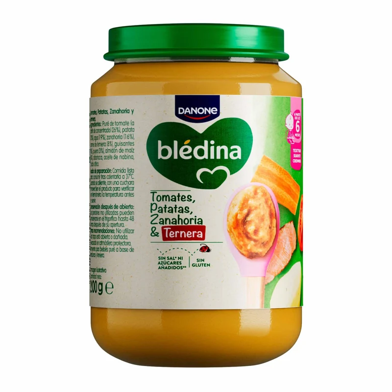 Potito crema ternera/tomate/zanahoria Blédina 200g