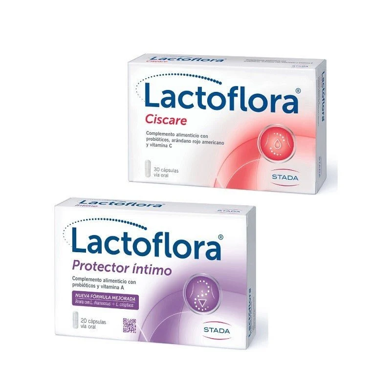 LACTOFLORA Ciscare Probiótico Arándano Rojo 30 caps + Protector Íntimo 20 caps