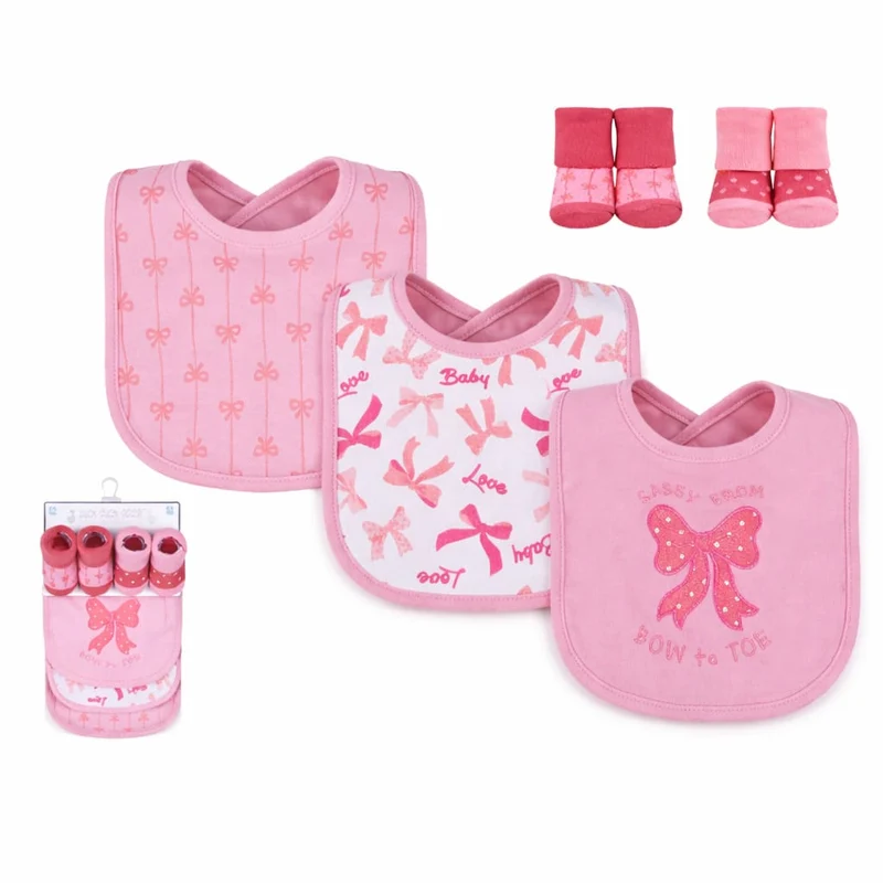 Set de Baberos para Bebé + Medias – 5 piezas
