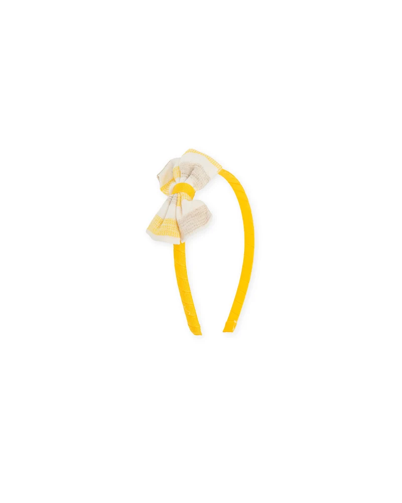 DIADEMA LAZO RAYAS AMARILLA