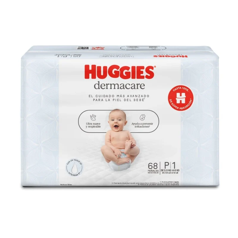Pañales Huggies Derma Care Etapa 1/P x 68 Unds