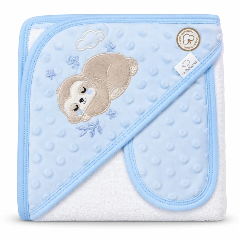 Toalla Nube Luna Elefante Oso Azul