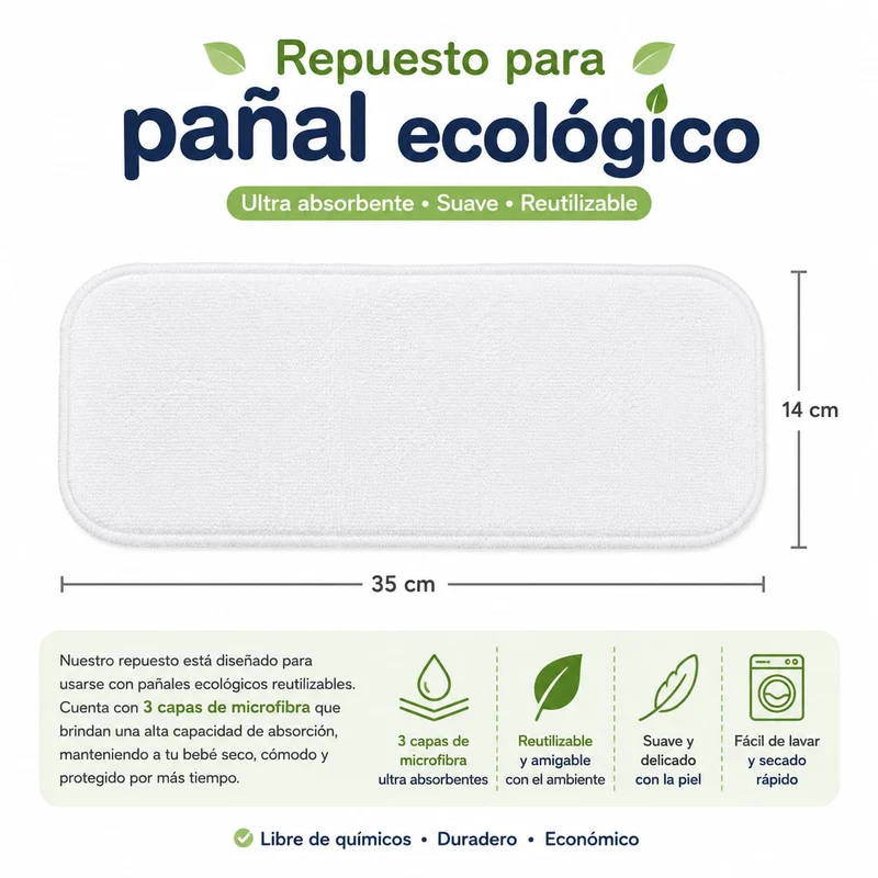 Repuesto Para Pañal Ecologico Genial X 3 Unds.