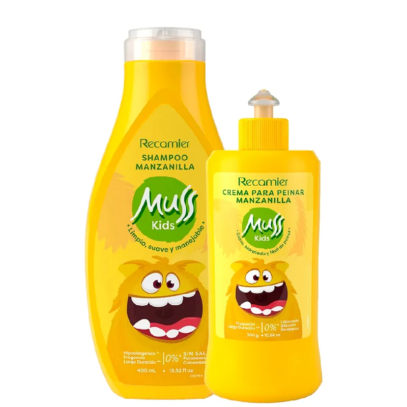 Shampoo + Crema para peinar Muss Kids Manzanilla x 400 ml