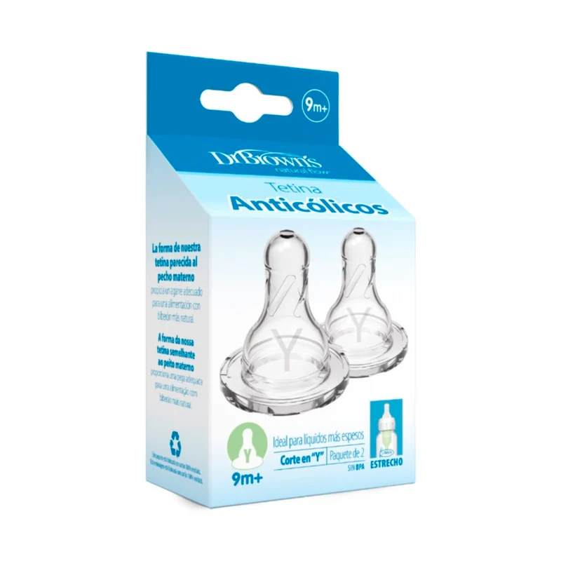 Chupa para Tetero Dr Brown`s 9m+ Delgada Corte en Y
