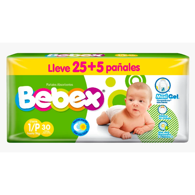 Pañales Bebex Etapa 1/P Pague 25 lleve 30