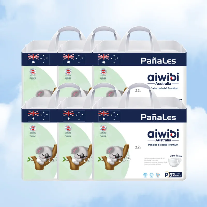 6 Paquetes de Pañales Aiwibi para Bebés Premium