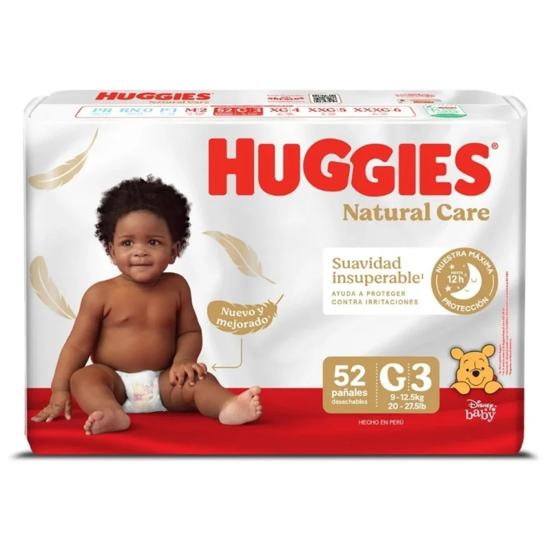 Pañales Huggies Natural Care Etapa 3/G x 52 Unds