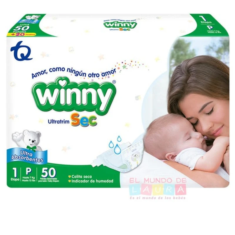 Pañales Winny Ultratrim sec etapa 1/P x 50 Unds