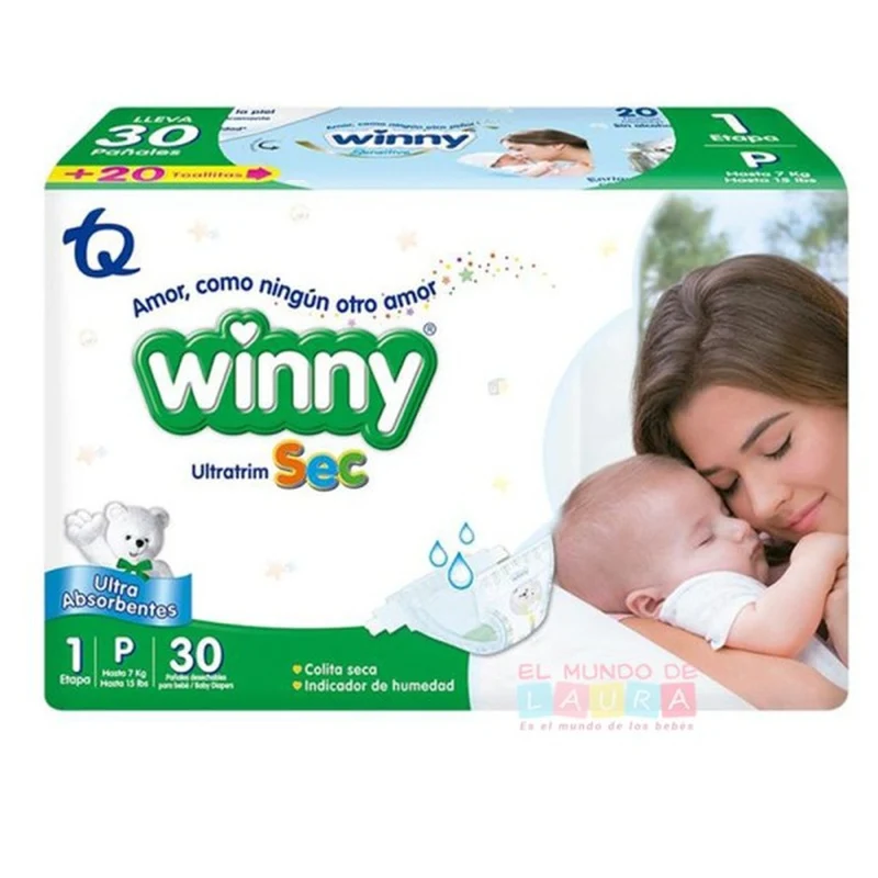 Pañales Winny Ultratrim sec etapa 1/P x 30 Unds