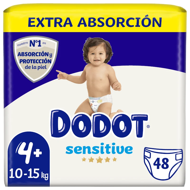 Dodot Sensitive Extra-Jumbo Pack Talla 4+ - 48 uds.
