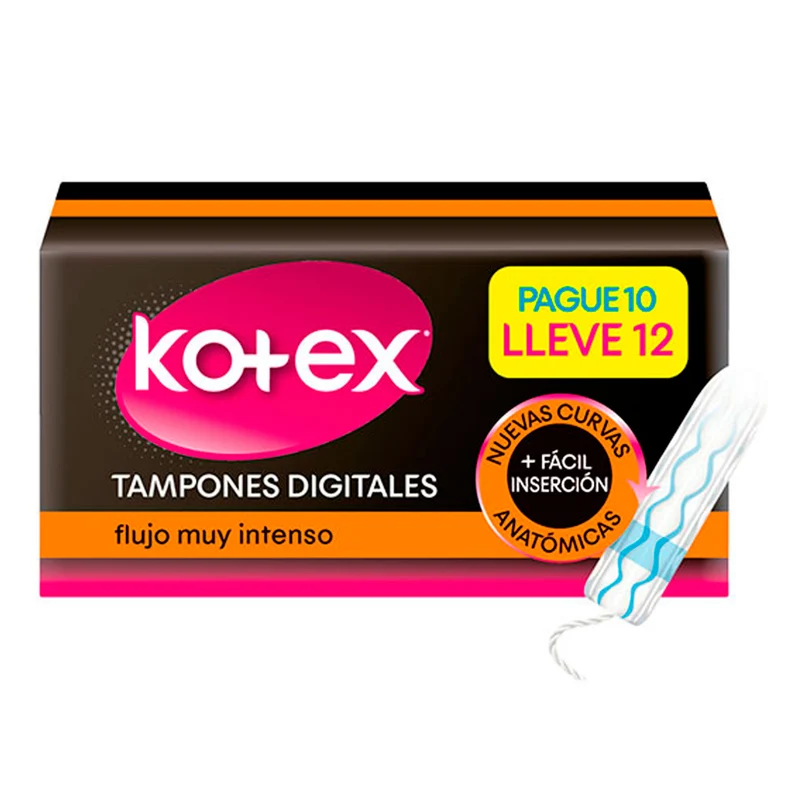 Tampones Kotex Digitales Super X 12 Unidades