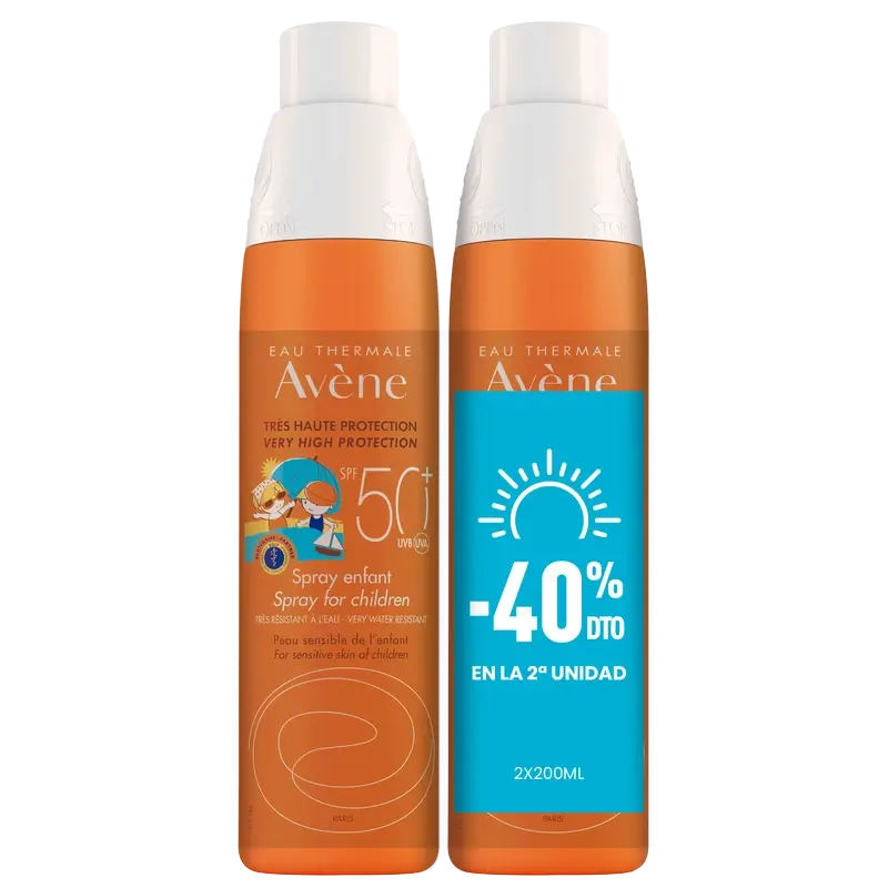 Avène Eau Thermale Spray Niños Spf 50+ Pack 2 X 200 Ml