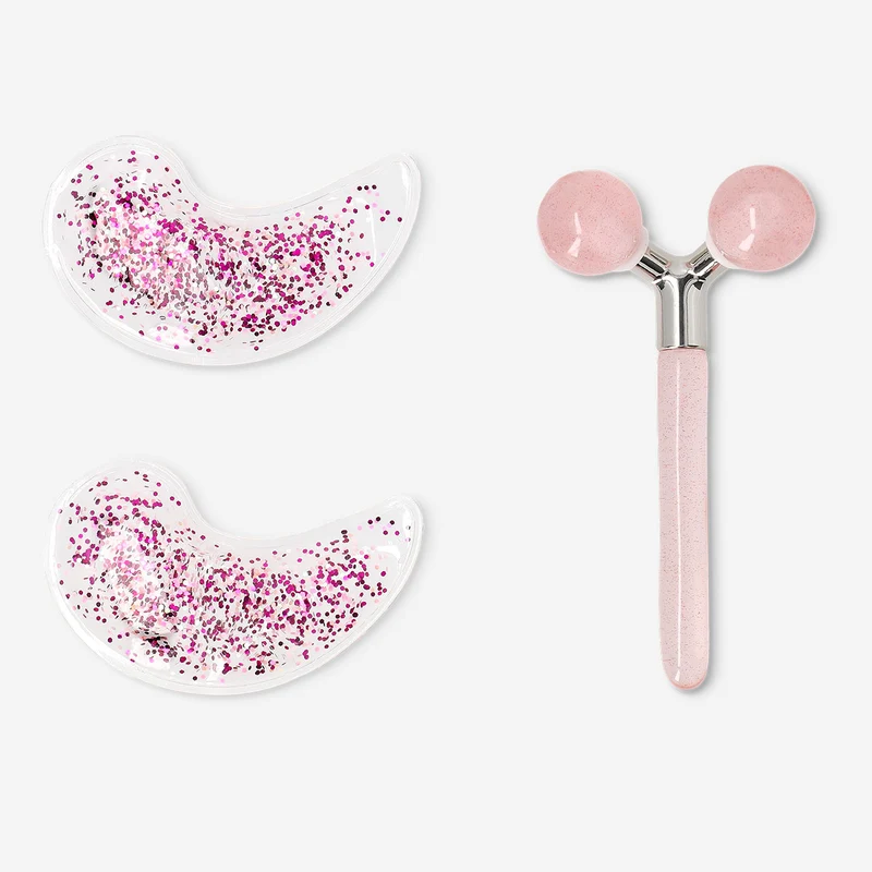 Facial massager with gel pads for under eyes