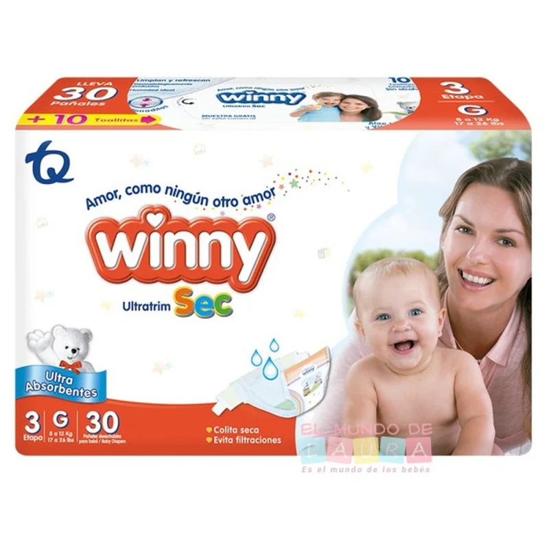 Pañales Winny Ultratrim sec etapa 3/G x 30 Unds