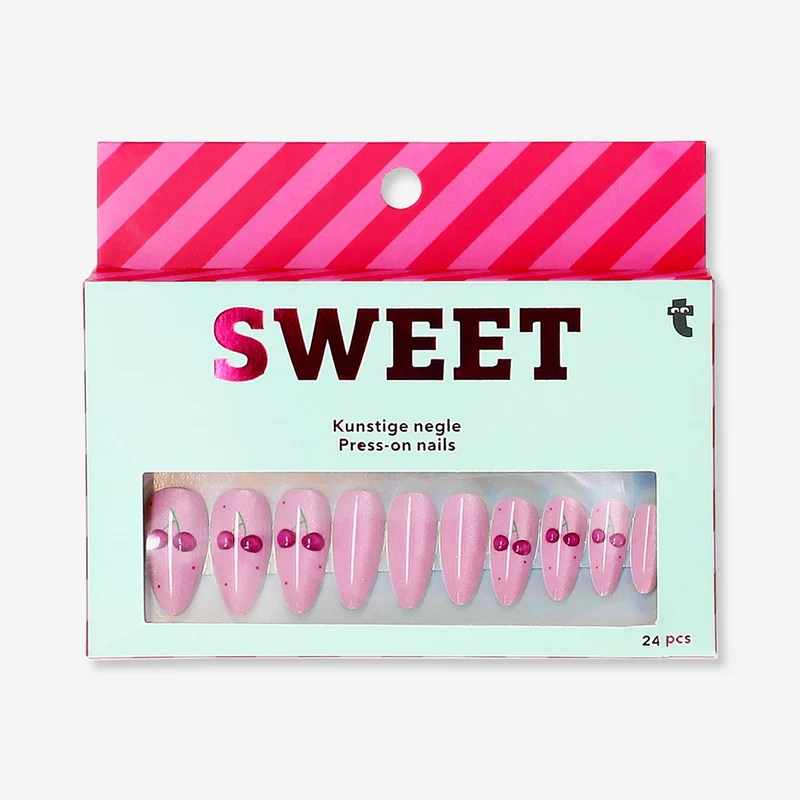 Press on nails - Pink cherries
