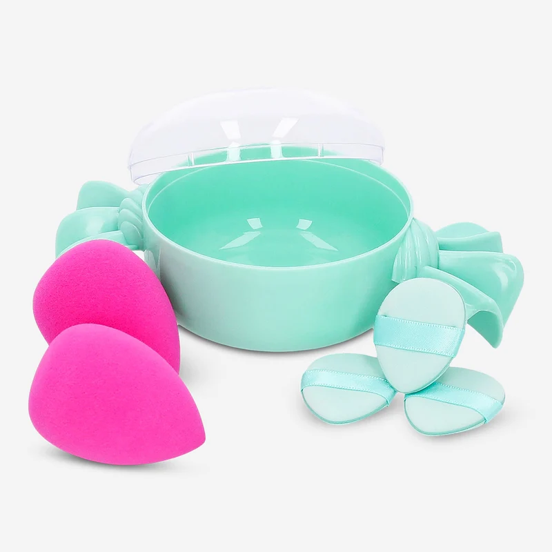 Makeup blender sponges in hard candy box