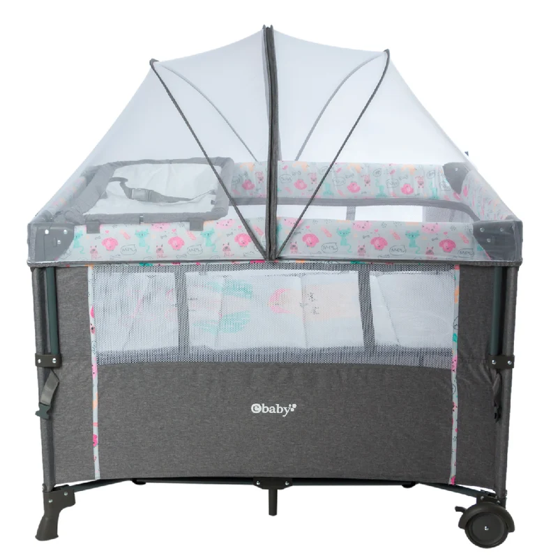 Cuna corral Nala Ebaby 751 Gris/Rosa