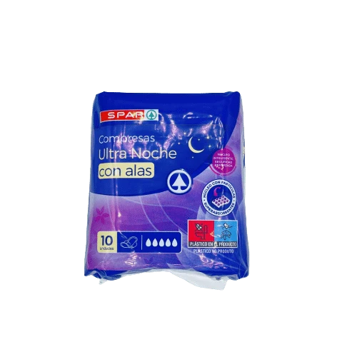 Compresas Ultra Noche Alas SPAR 10u