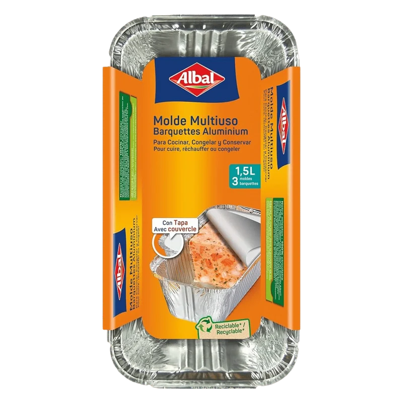 Molde de Aluminio Albal 1,5L 3u