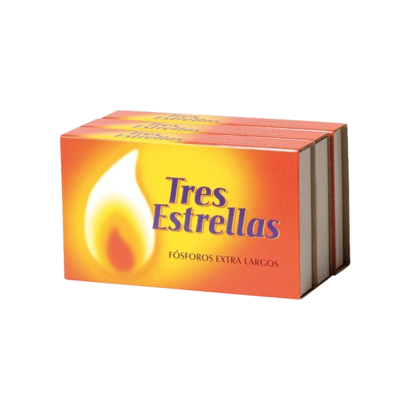 Tres Estrellas Fósforos Extra Largos 3 Cajas
