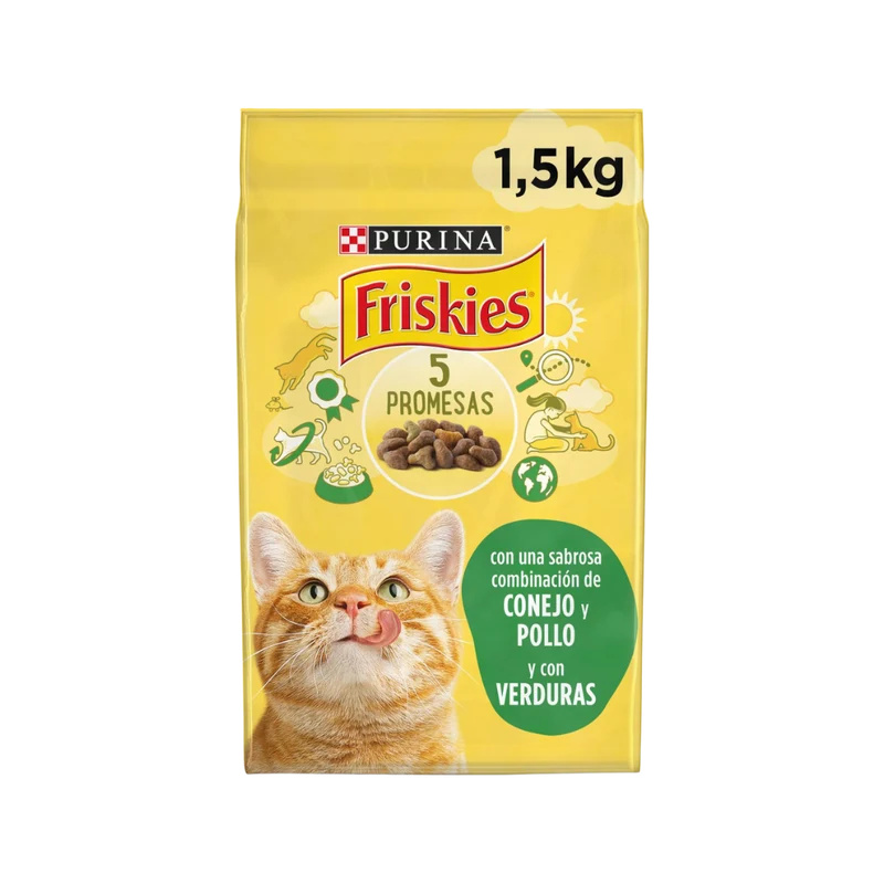 Friskies para Gatos con Conejo, Pollo y Verduras 1,5kg