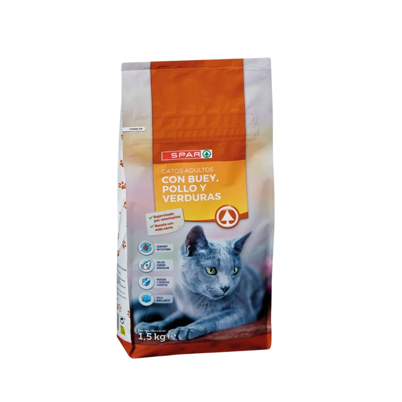 Pienso para Gatos con Pollo y Buey SPAR 1.5Kg