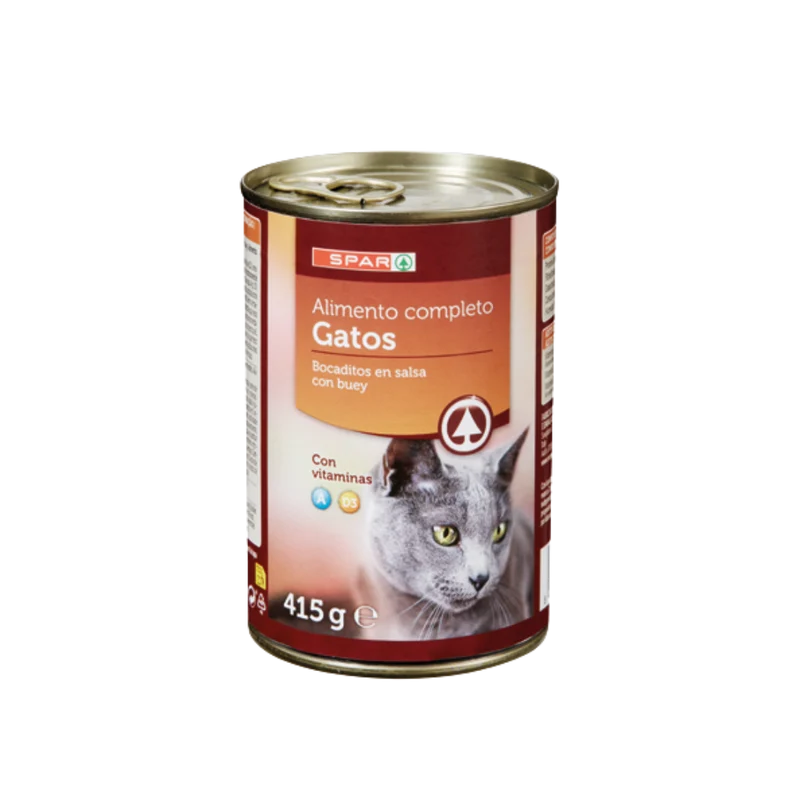 Alimento Completo Gatos Bocaditos en Salsa con Buey SPAR