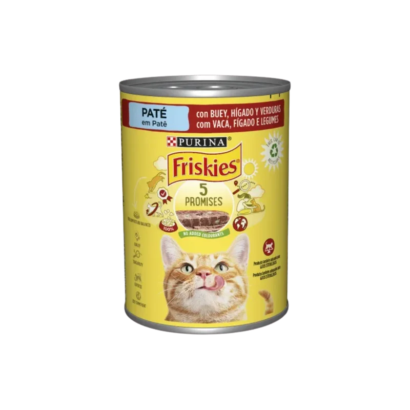 Friskies para Gatos Paté con Buey, Hígado y Verduras