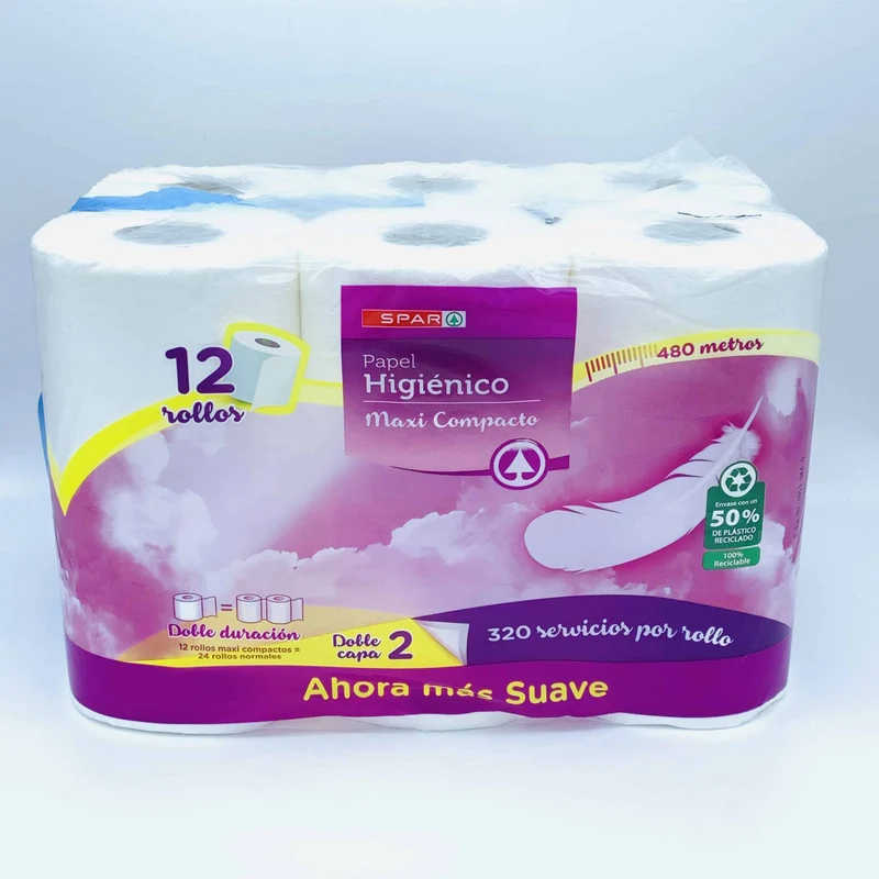 Papel Higiénico Maxi Compacto SPAR 12 Rollos = 24