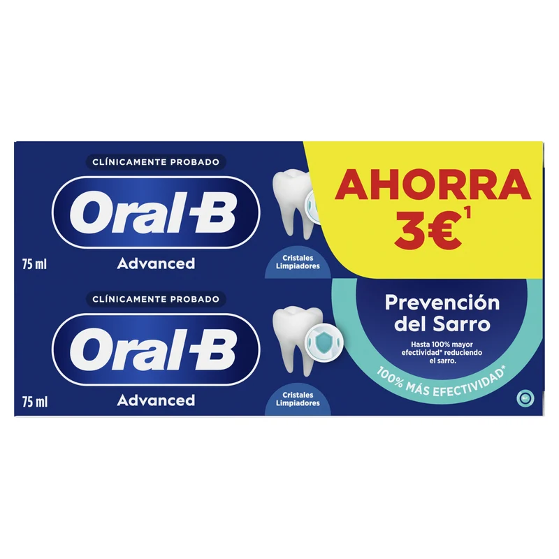 Dentífricos addvance prevencion sarro Oral b p2 75ml/u