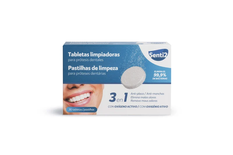 Pastillas limpieza protesis dentales senti-2 30u