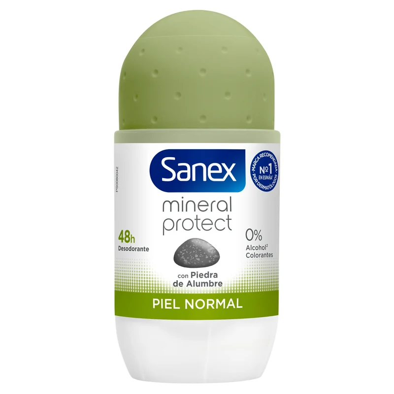 Desodoran roll on unisex natur prot al/0% 24h Sanex 45ml